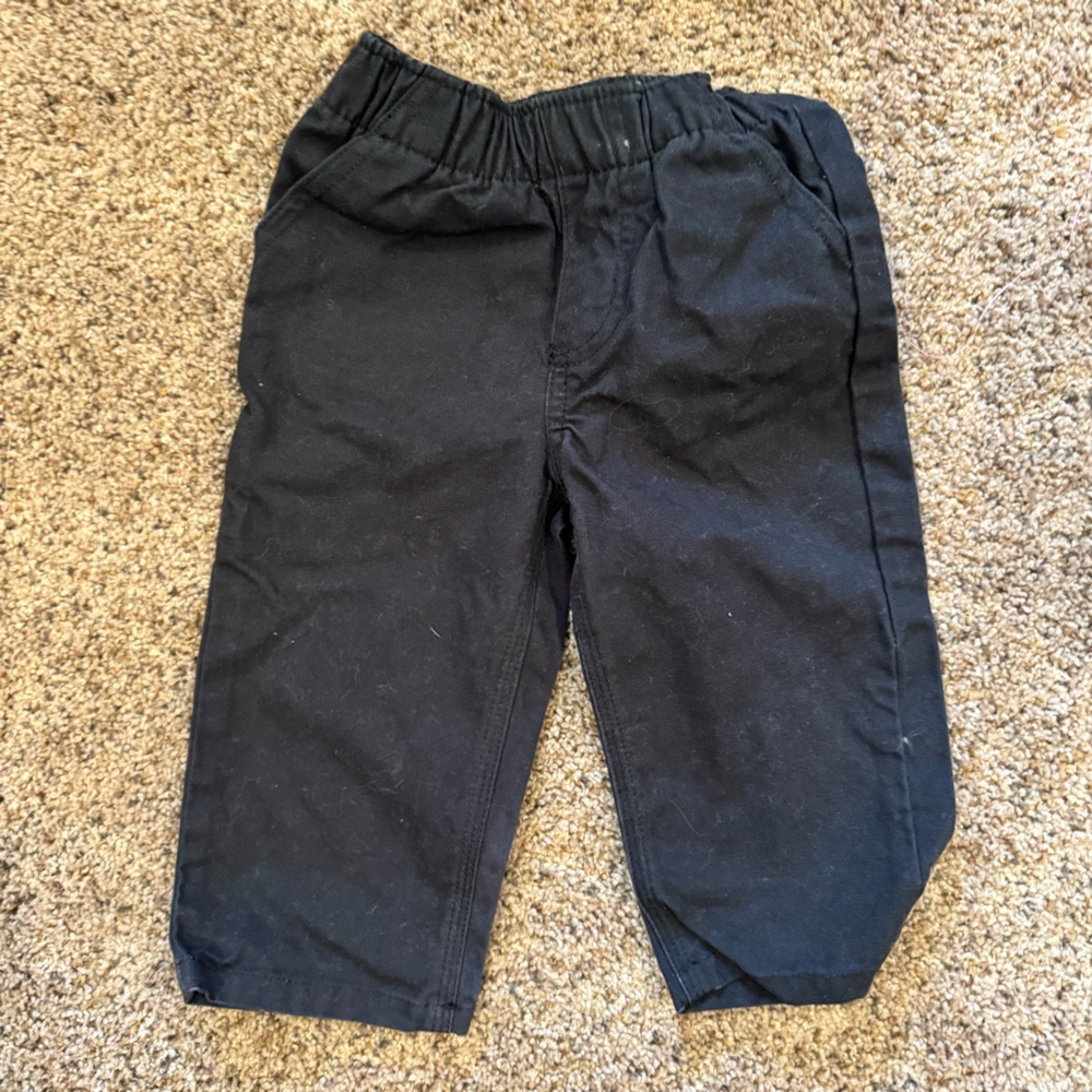 Carhartt Baby Boy Black Pull-On Pants 12M Workwear Cotton